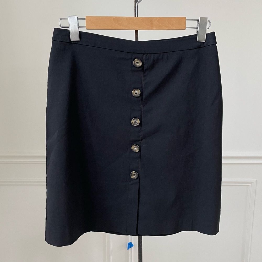 Margaret M Stitch Fix Black Skirt Button Front Pull On Stretchy M